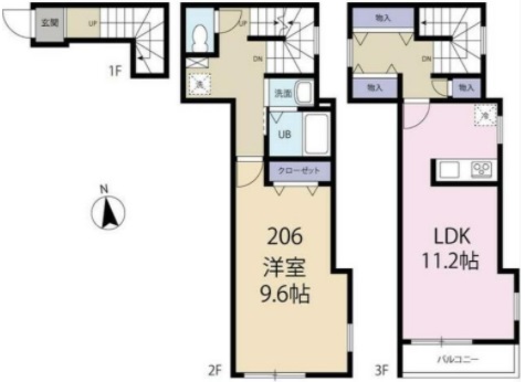 エスパーダ池尻206の間取り