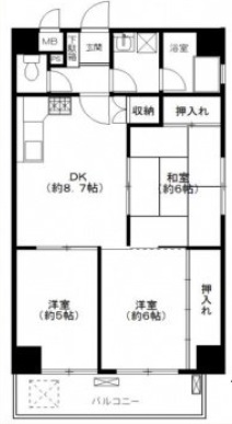 クレスト恵比寿703の間取り