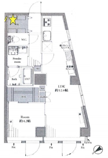 有栖川ナショナルコート406の間取り