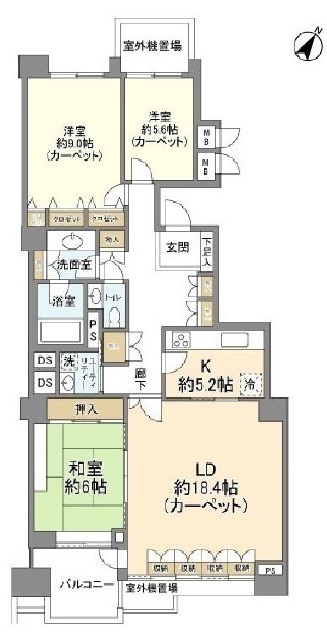 広尾ガーデンヒルズ・センターヒルＧ棟804の間取り