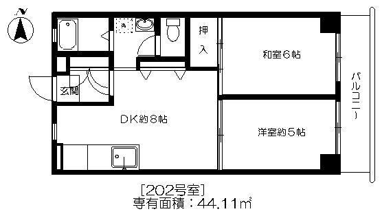 メゾン藤田202の間取り