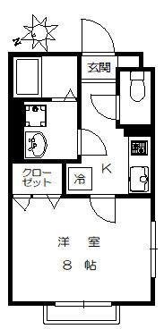 自由ヶ丘Ａｐａｒｔｍｅｎｔ201の間取り