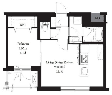 フレンシア学芸大学303の間取り