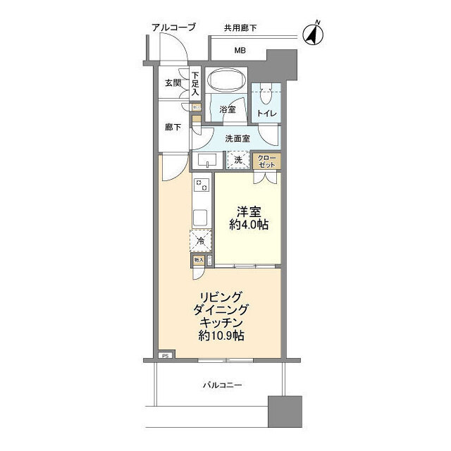 テラス渋谷美竹1302の間取り