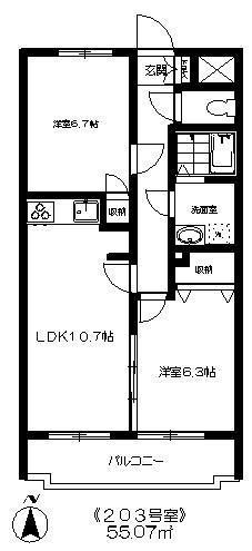 りべるて　あん203の間取り