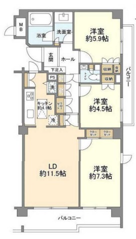 プレスティージュ目黒東山201の間取り