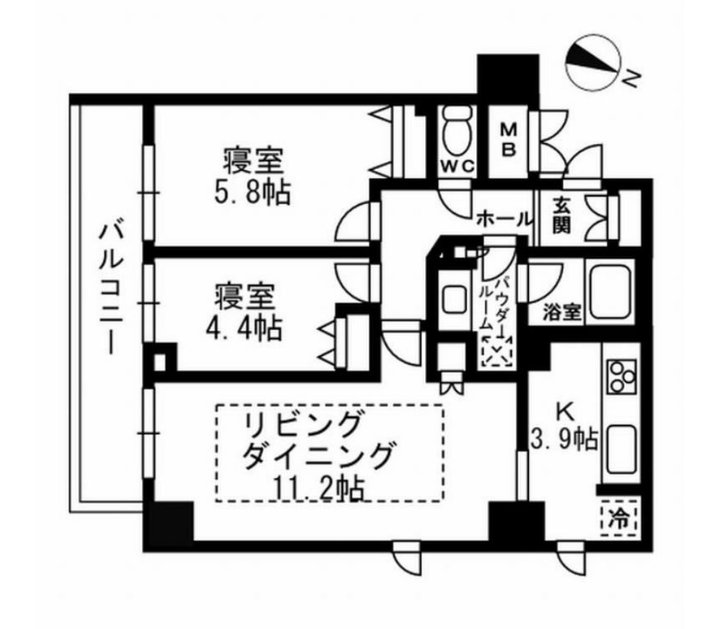 パークフラッツ学芸大学605の間取り