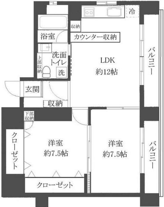 秀和三田綱町レジデンス6階の間取り