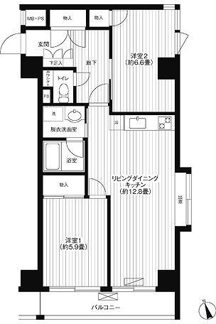 グリンビュー瀬田404の間取り