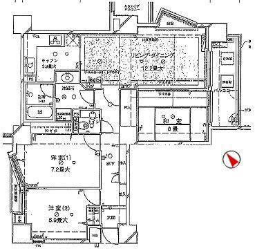 朝日ツイン目黒Ａ棟1103の間取り