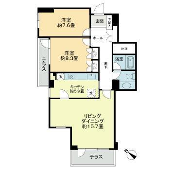 ベルテ表参道0305の間取り