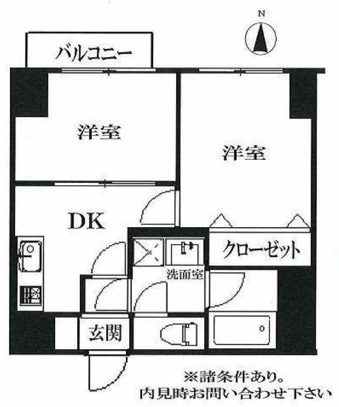 フロイント麻布３０８号室308の間取り