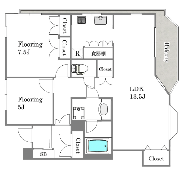 ラス・イン・アーバ201の間取り