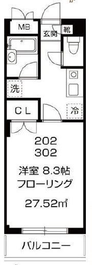 アメニティ三軒茶屋302の間取り