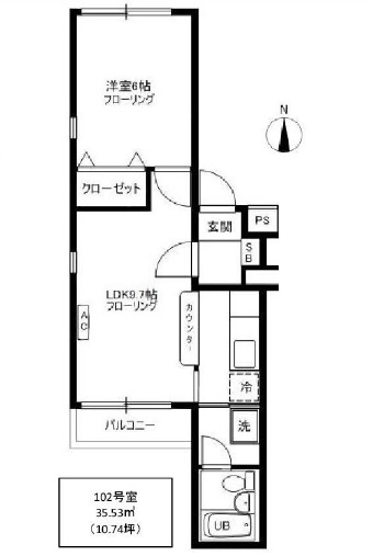 ラフォーレ上町102の間取り