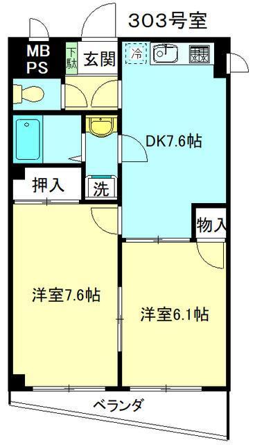 ユーティーベル弦巻303の間取り