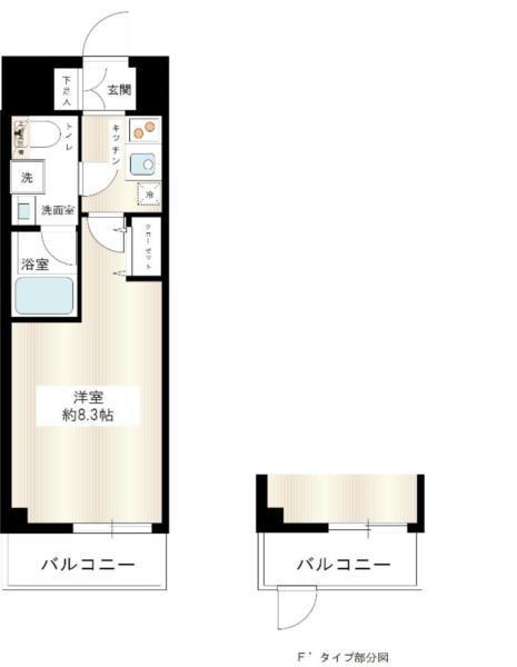 ＨＹ＇ｓ　Ｓａｌｉｒｅ　用賀（ハイズ　サリーレ　用賀）104の間取り