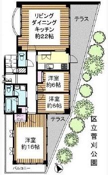 青葉台パークマンション101の間取り