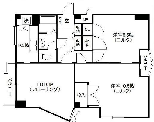 カーサミサワ201の間取り