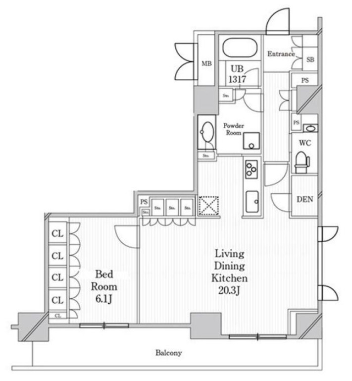 JP noie 恵比寿西601の間取り