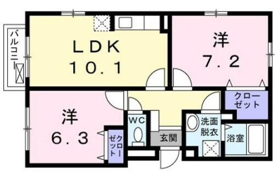 クレイン桜新町202の間取り