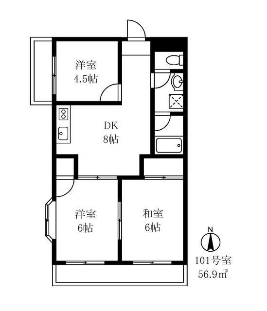 ルミエール小山101の間取り