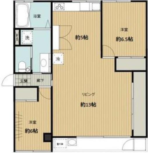 芝白金団地1号棟303の間取り