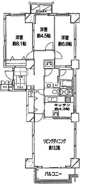 広尾ガーデンヒルズ　ウエストヒル棟１２０３の間取り