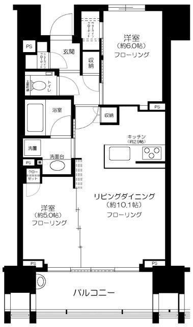 シティハウス広尾南１１０５の間取り