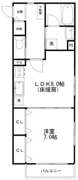 ヒルズ代沢4丁目204の間取り