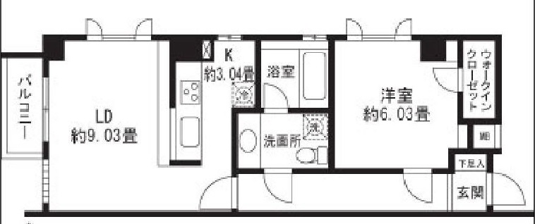 レジディア三軒茶屋Ⅱ302の間取り