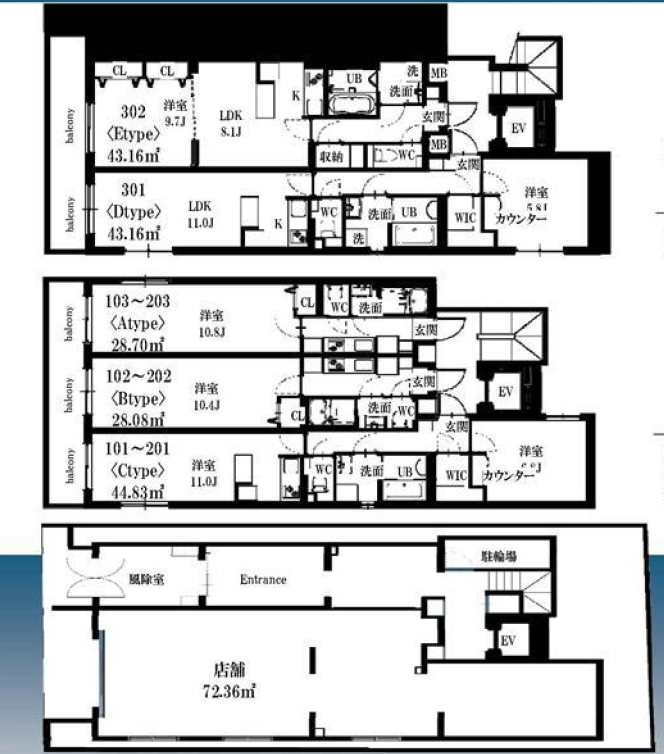 シャッツクヴェレ中目黒２０３の間取り