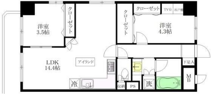 ヴェラハイツ恵比寿東201の間取り