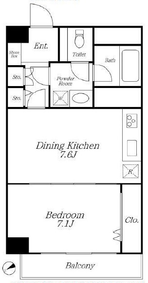 秀和恵比寿レジデンス425の間取り