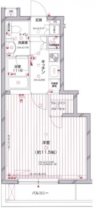 パレスデュオ中目黒410の間取り