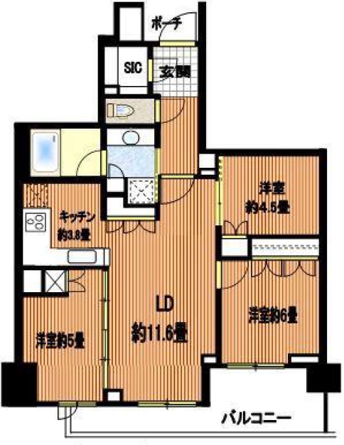 プラウド代沢303の間取り