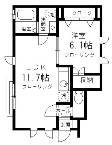 クラティ駒沢A101の間取り