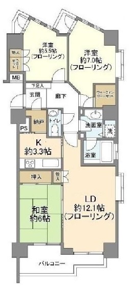 藤和渋谷常盤松ホームズ401の間取り