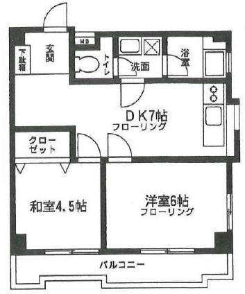 ヴィラロタン上馬303の間取り