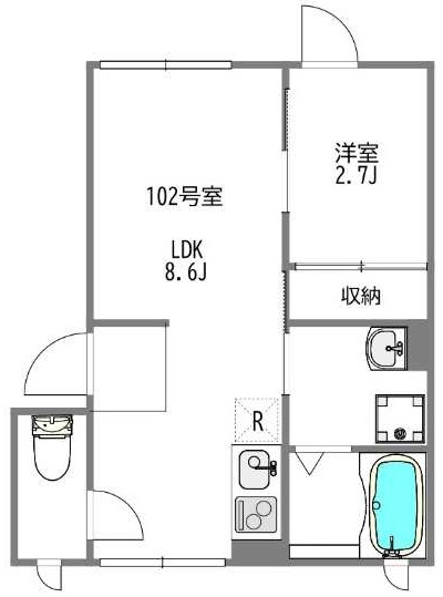 コートアイリス102号室の間取り