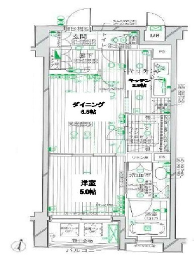 デュオ・スカーラ学芸大学205の間取り