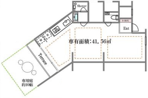 中銀若林マンション117の間取り