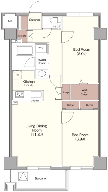 BELLA CASA HIROO(ベラカーサ広尾)410の間取り