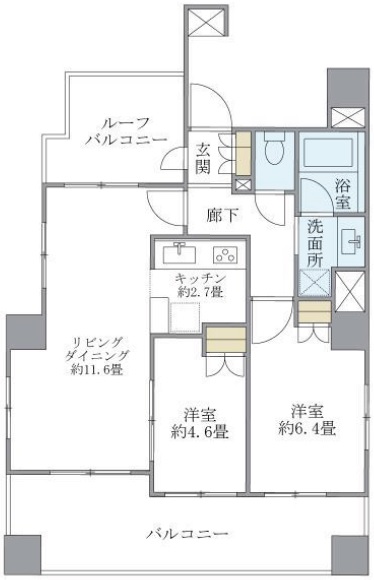 クレヴィア恵比寿906の間取り