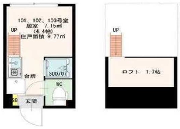 カシミール学芸大学前101の間取り