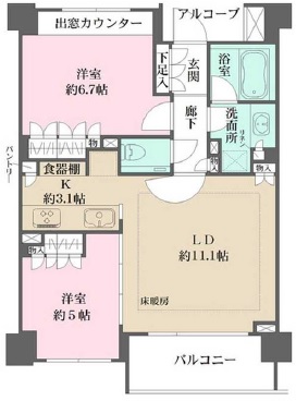 パークハウス目黒学芸大学プレイス404の間取り