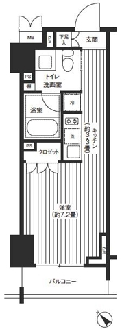 レジディア渋谷1103の間取り
