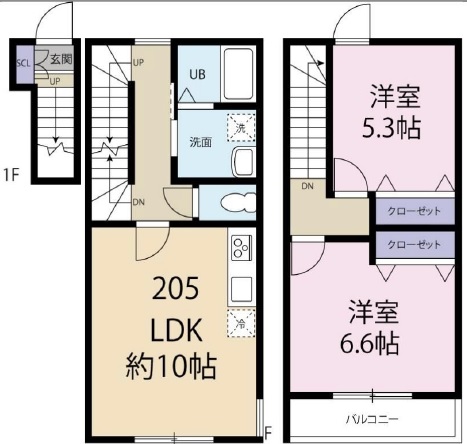 エスパーダ池尻205の間取り