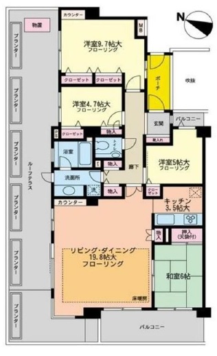 朝日エンブレム八雲台4階の間取り