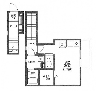 WHITE HILL (ホワイトヒル)202の間取り
